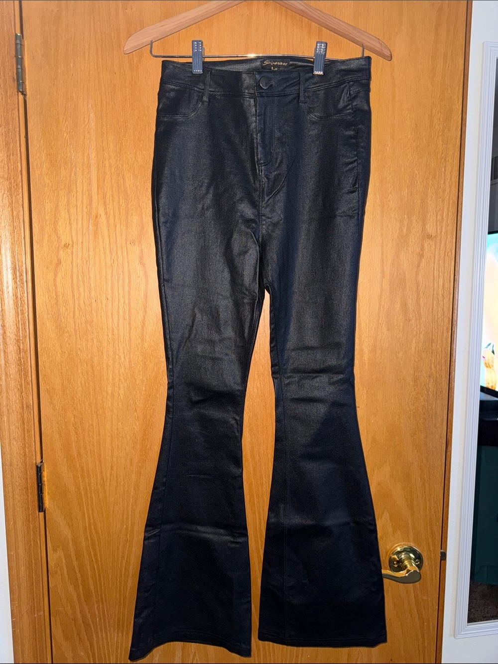 Shinestar Black Leather Pants